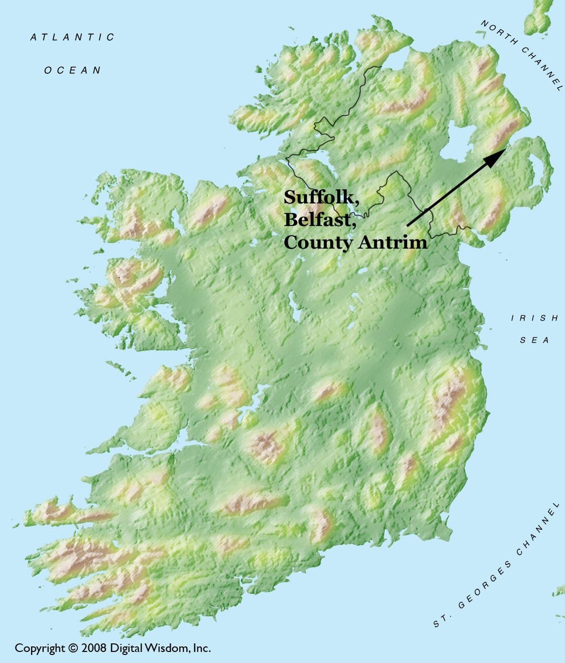 zemljevid belfast, severna irska
