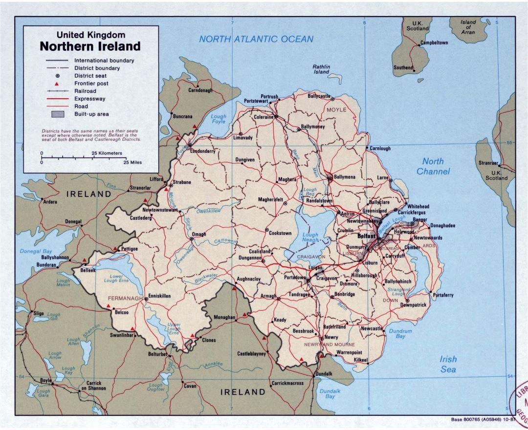 zemljevid cestni zemljevid irska in severna irska