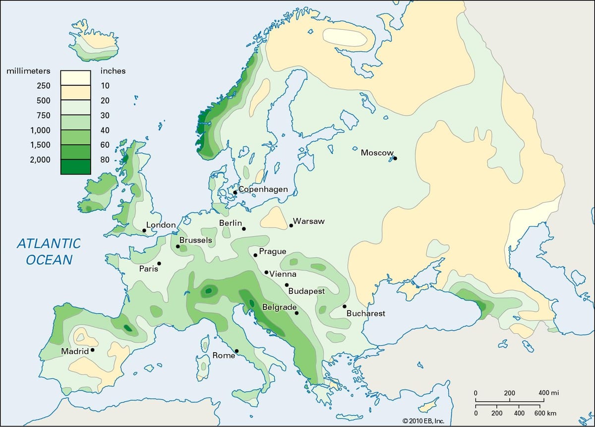 padavin zemljevid irska