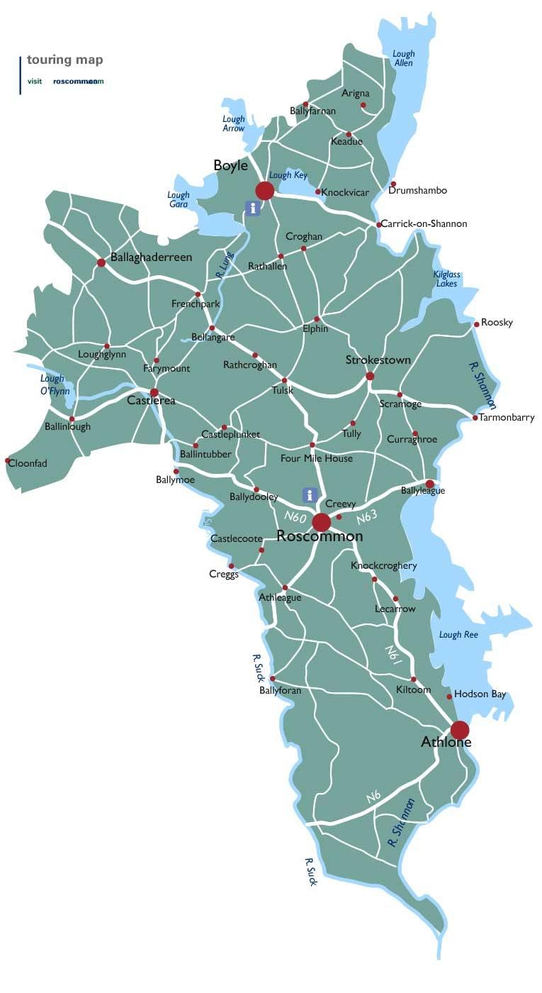 zemljevid občine roscommon irska
