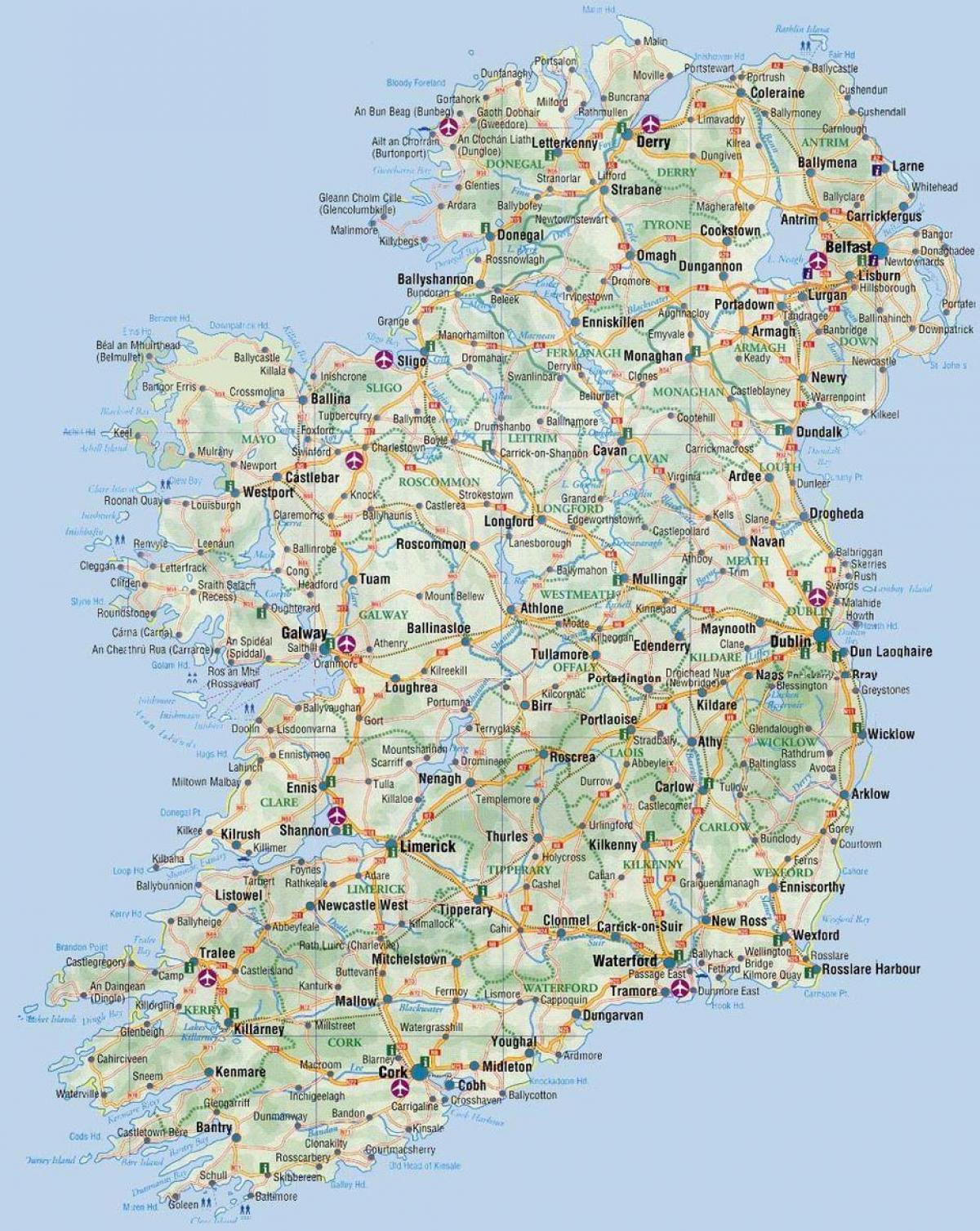 zemljevid irska