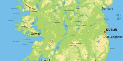 Reliefni zemljevid irske
