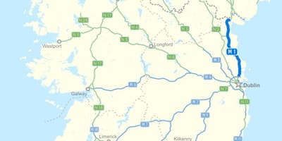 Zemljevid irska avtoceste