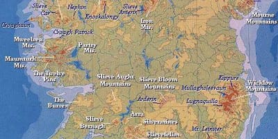 Zemljevid irska gora 