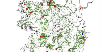 Zemljevid irska gozdov