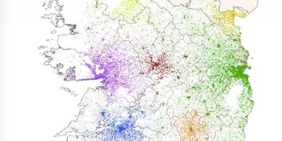 Irska je gostota prebivalstva zemljevid
