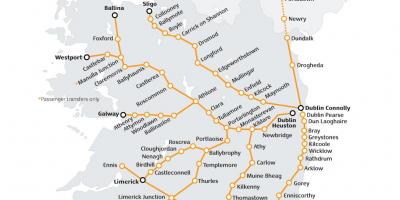 Vlak potovanje na irskem zemljevid