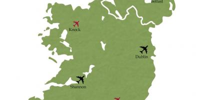 Mednarodna letališča na irskem zemljevid