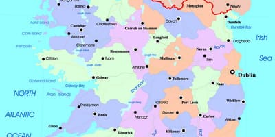 Politični zemljevid irska in severna irska