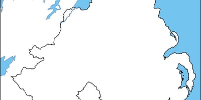 Prazen zemljevid severna irska