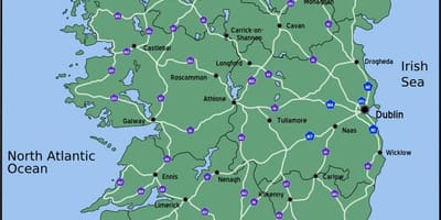 Zemljevid vožnje zemljevid irska razdalja