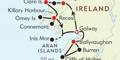 Zemljevid zahodni obali irske 