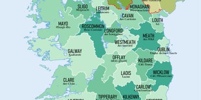 Zemljevid irelands okrožjih